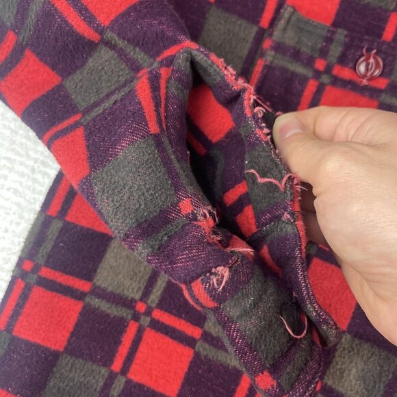 Vintage Champion Flannel Shirt Mens Size 15 1/2 Red 1970 Distressed Plaid (Read - Picture 9 of 16